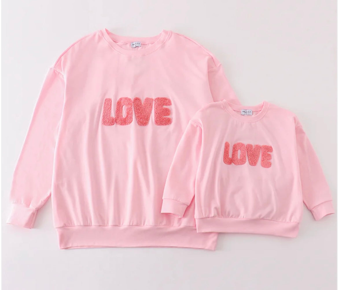 Mommy & Me Pink Love Pullover