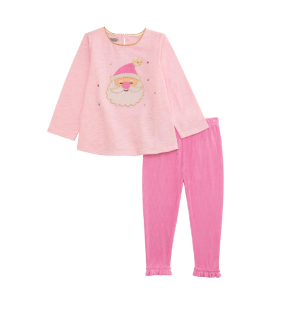 Mudpie Pink Santa Tunic & Legging Set