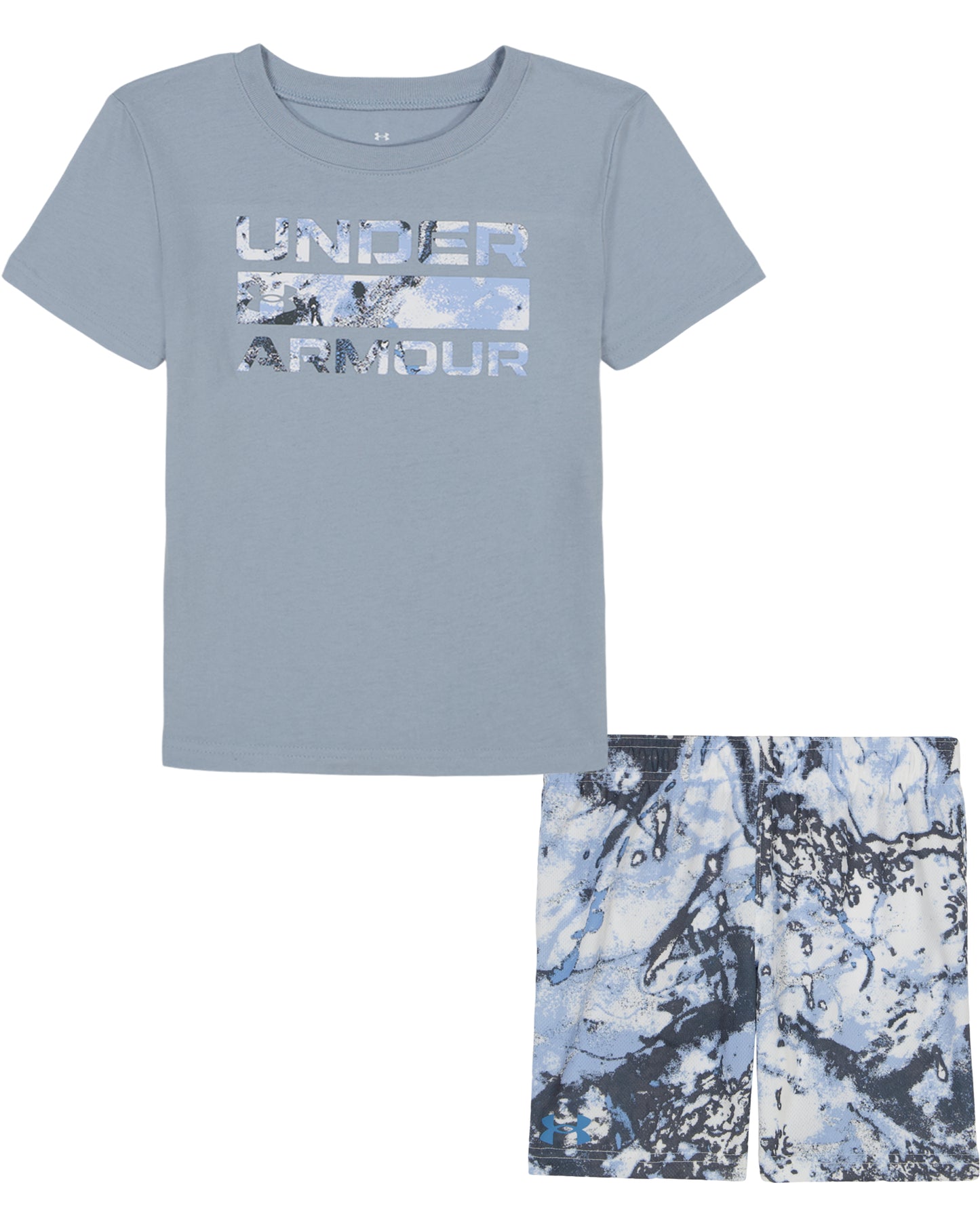 Under Armour Ether Blue Marble Logo Short Set