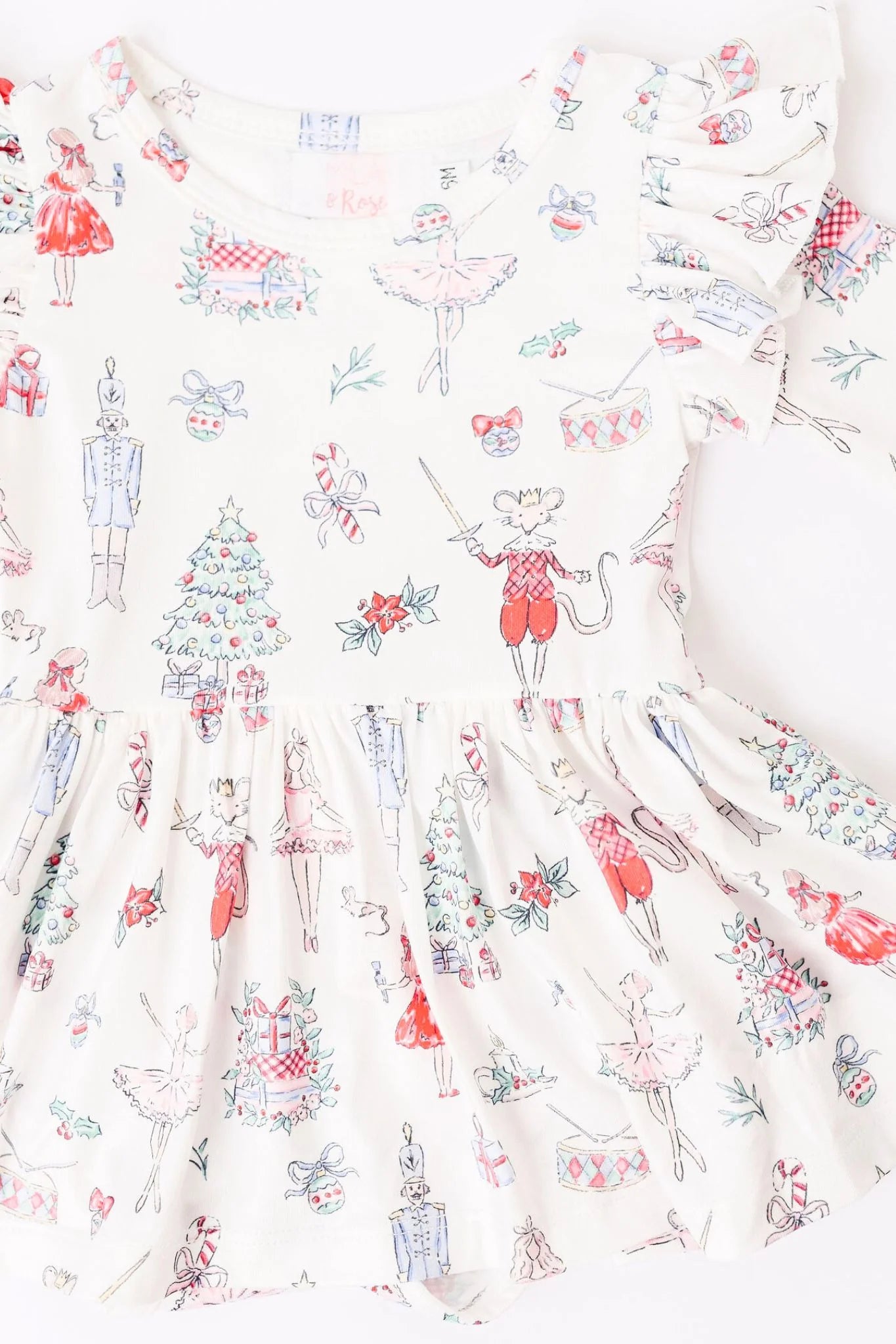 MR Clara's Christmas Twirl Flutter Bodysuit