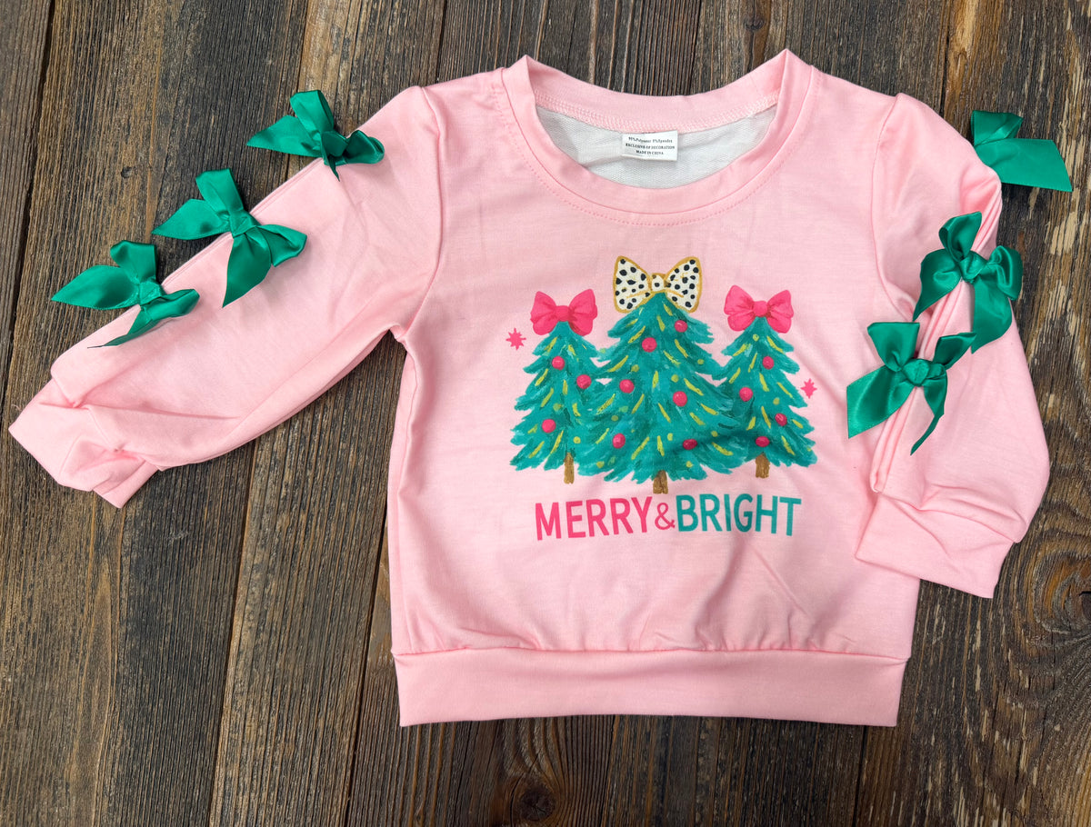 Merry & Bright Bow Christmas Sweater