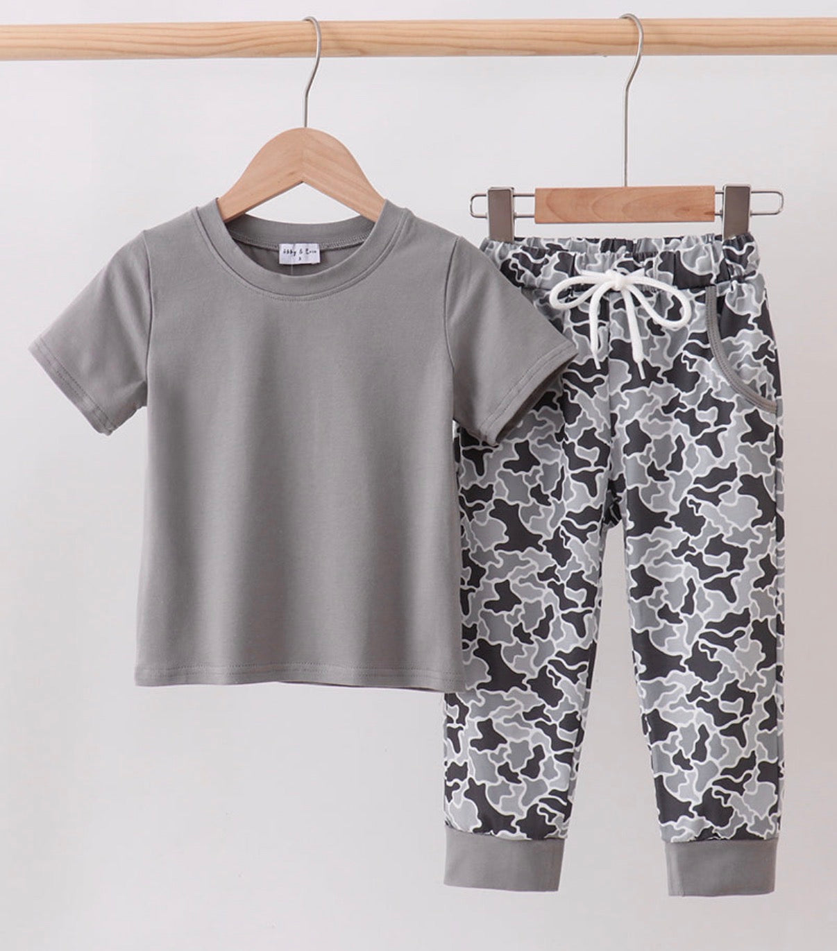 Grey Camouflage Jogger Set