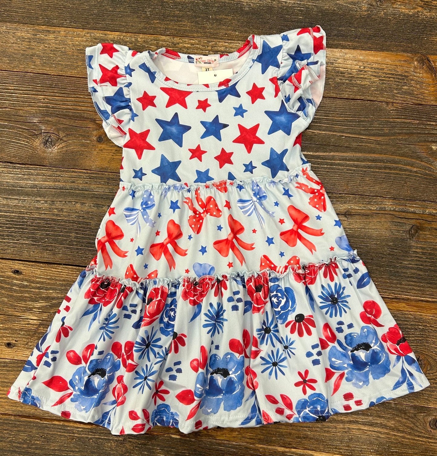 Stars & Bows Ruffle Dress
