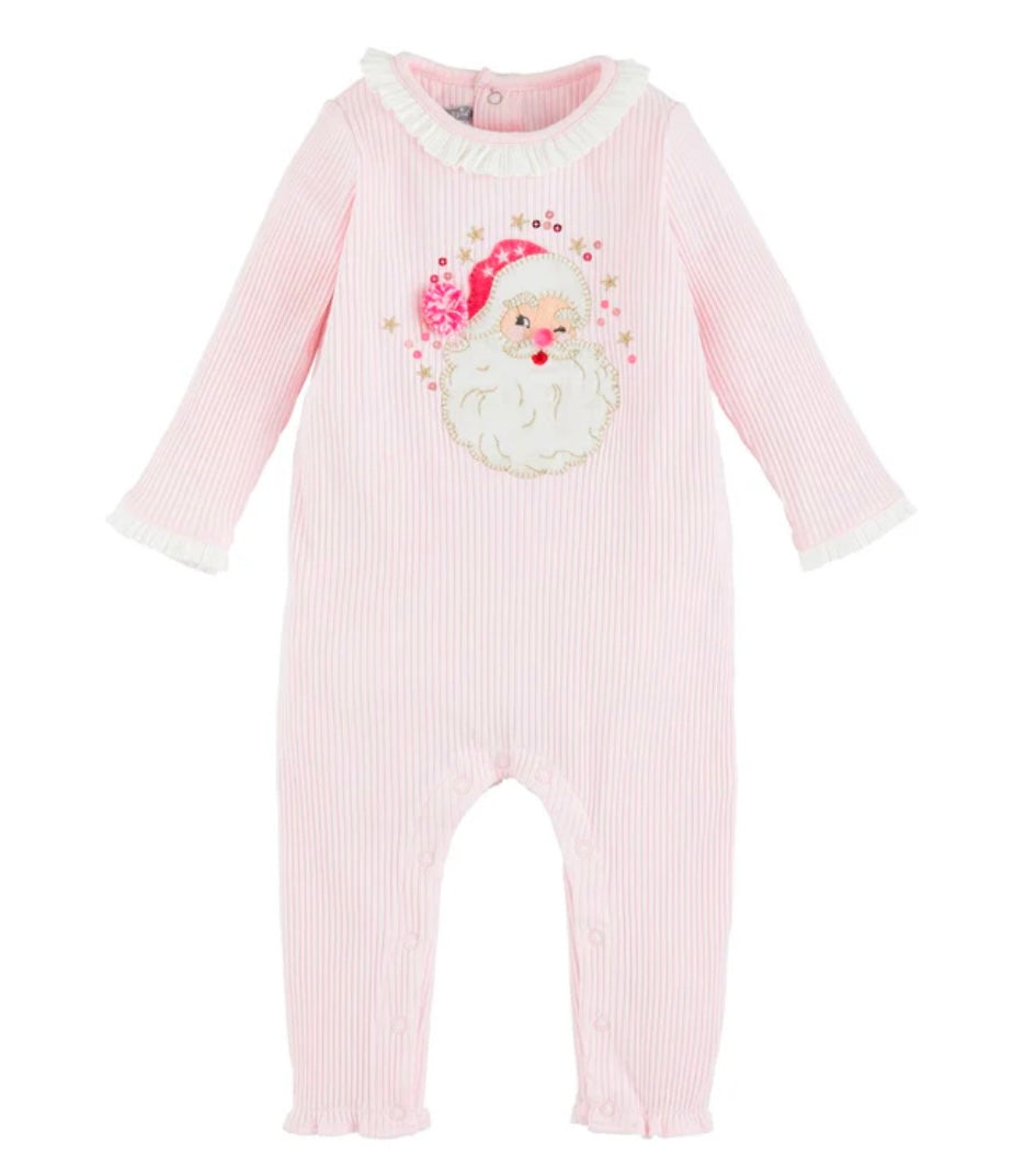 Mudpie Pink Santa One Piece