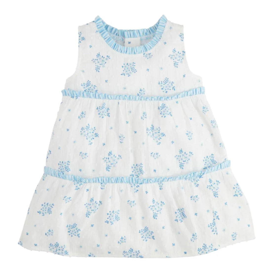 Mudpie Blue Floral Tiered Dress