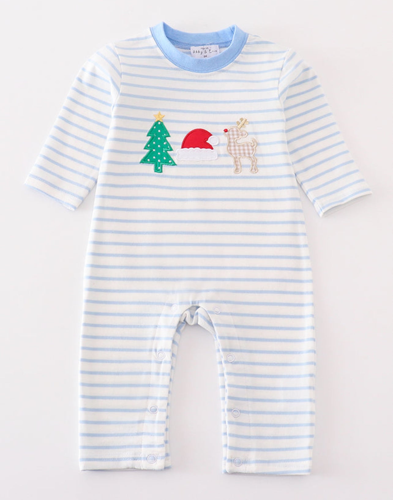 Blue Stripe All Things Christmas Romper