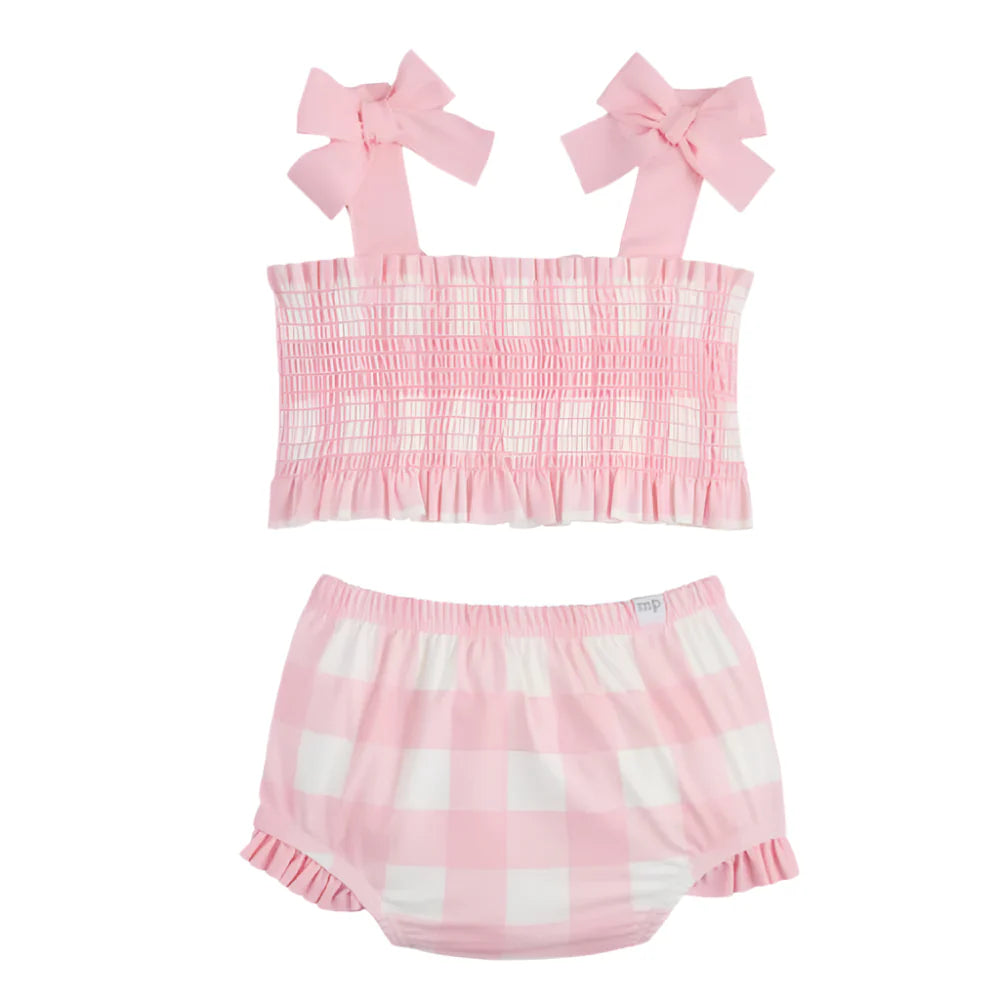 Mudpie Smocked Gingham Swimsuit