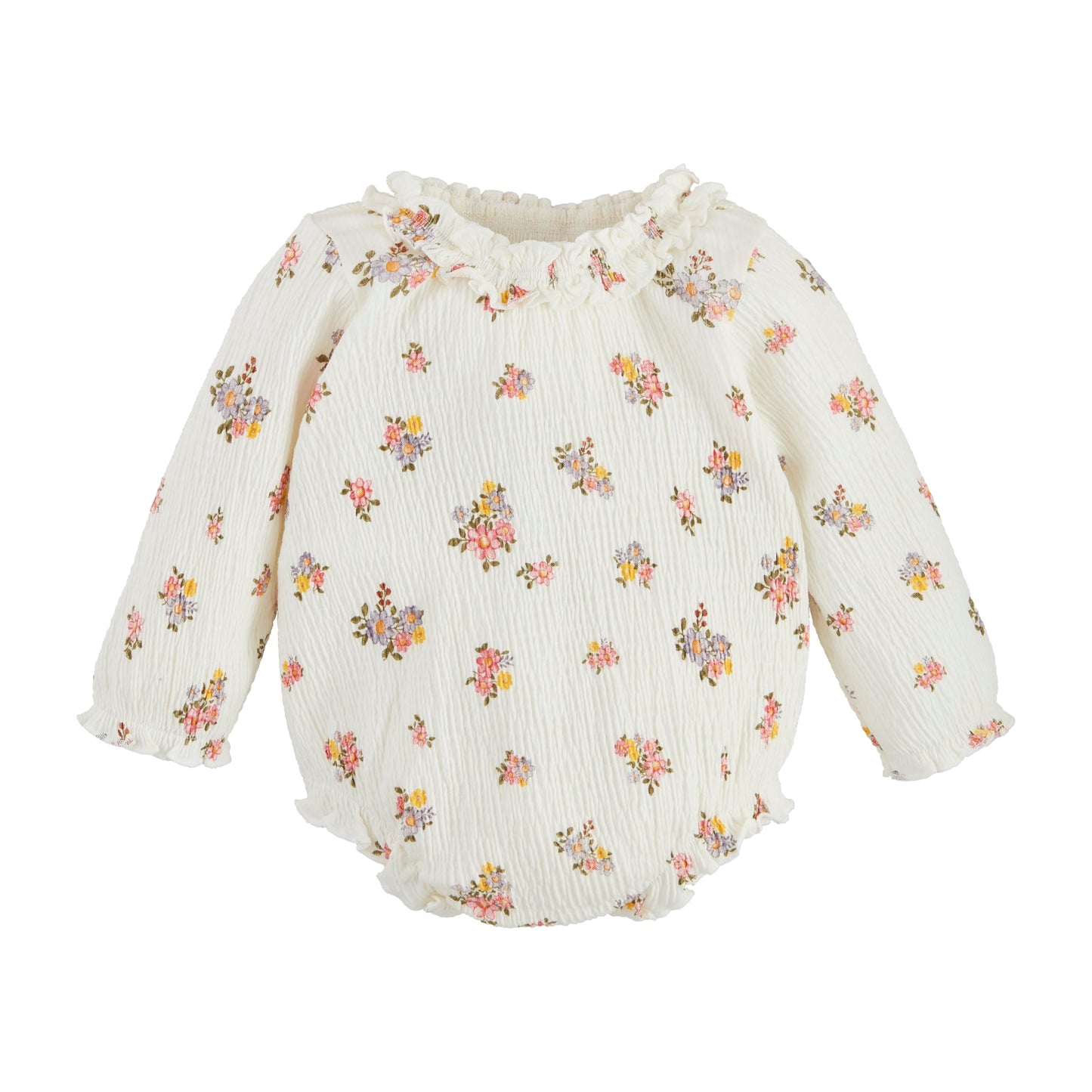 Mudpie Crinkle Knit Floral Crawler