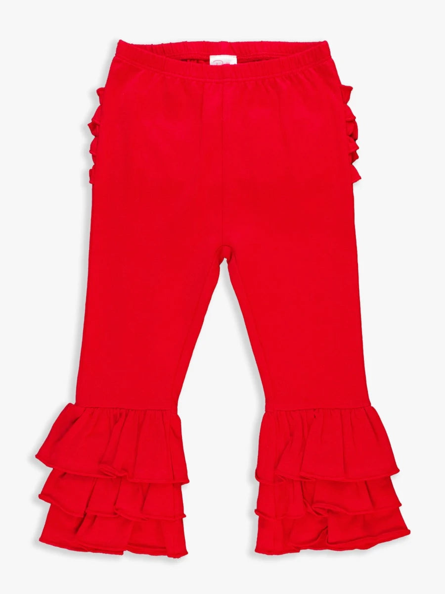 RuffleButts Red Flare Pants