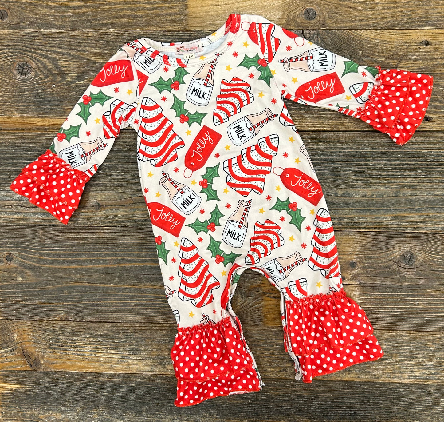 Jolly Tree Cakes Ruffle Romper