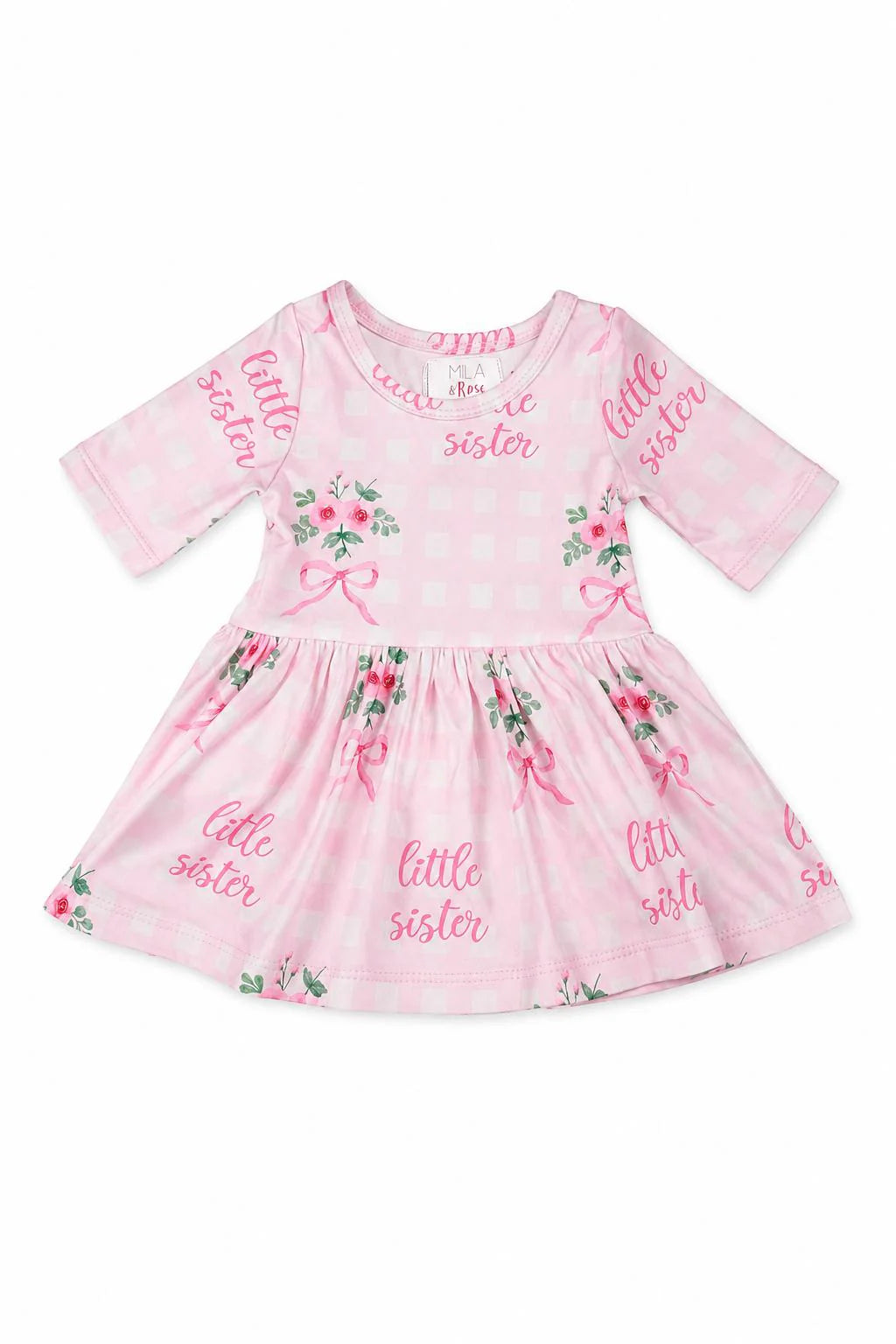MR Floral Little Sister 3/4 Twirl Bodysuit