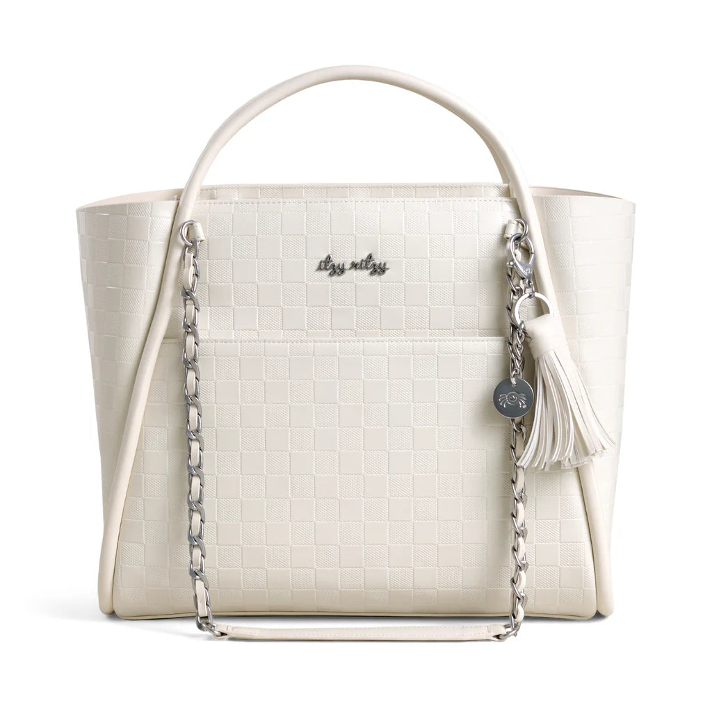 Itzy Ritzy Checkerboard Cream Tote