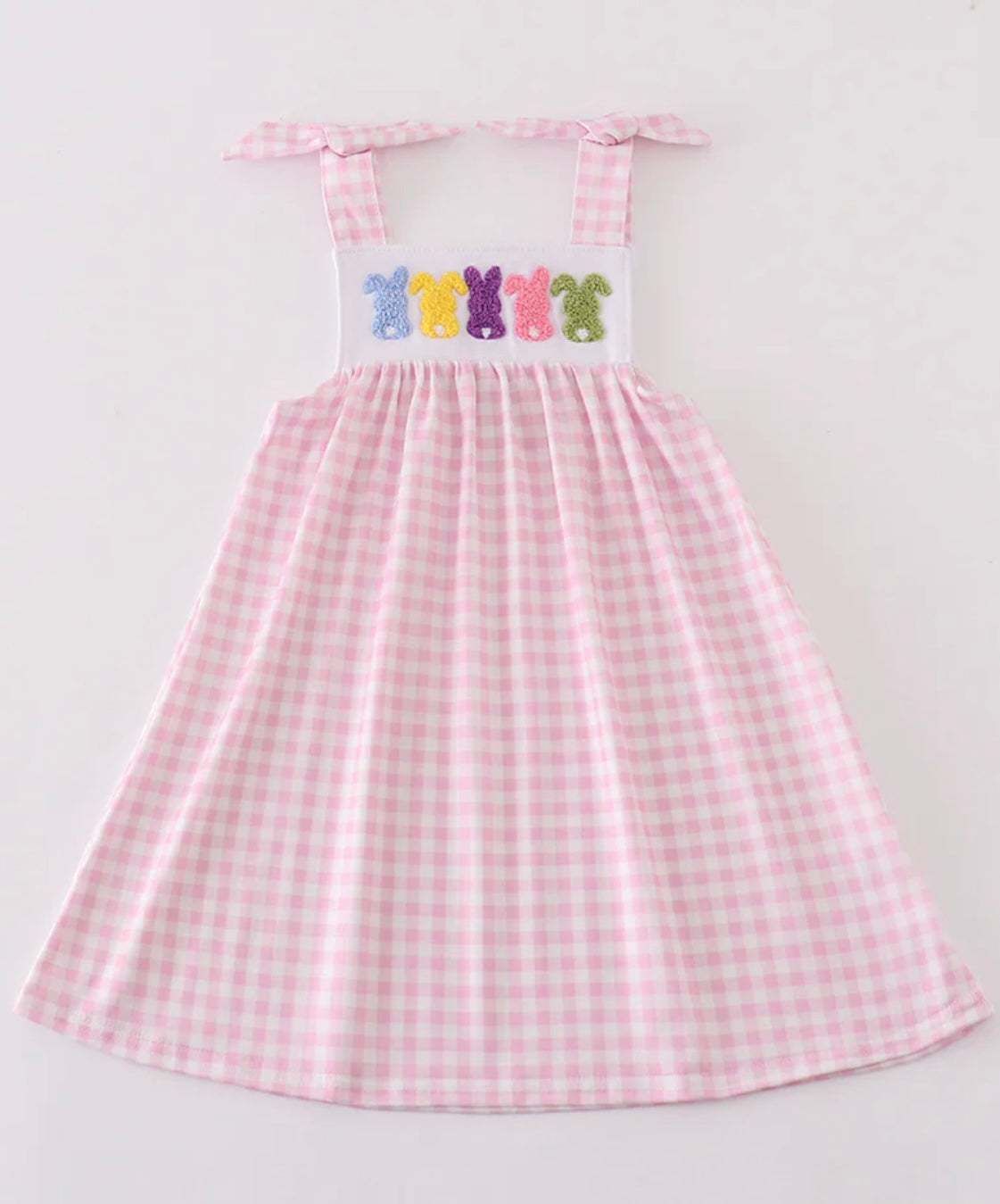 Pink Gingham Spring Bunny Dress