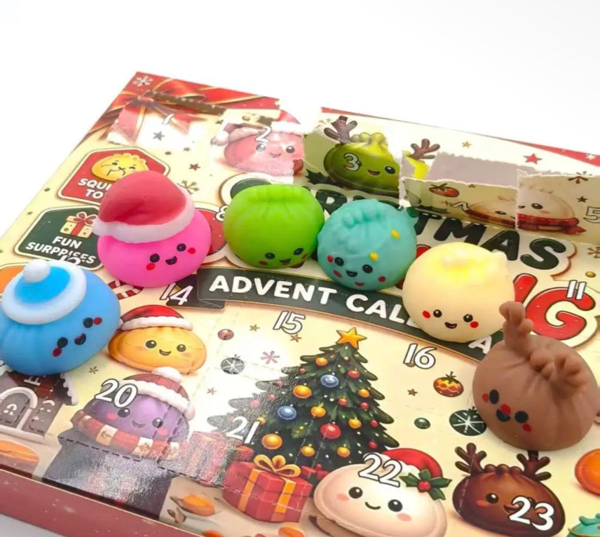 24 Day Christmas Emoji Dumpling Squishy Advent Calendar