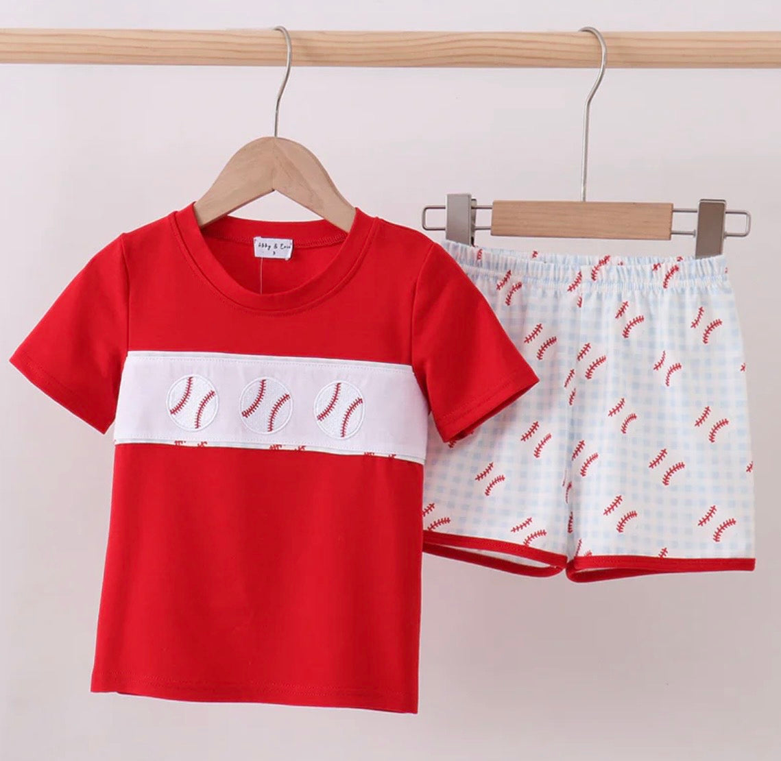 Baseball Appliqué Short Set