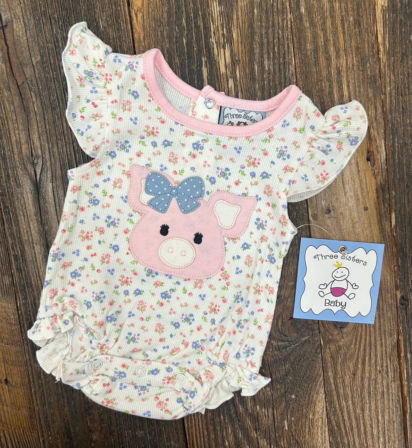 Three Sisters Pig Applique Bubble