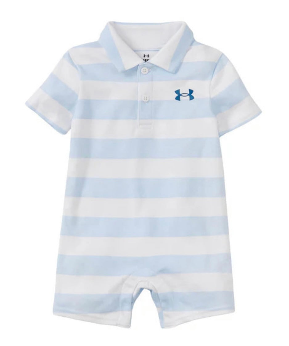Under Armour Blue & White Stripe Polo Shortie