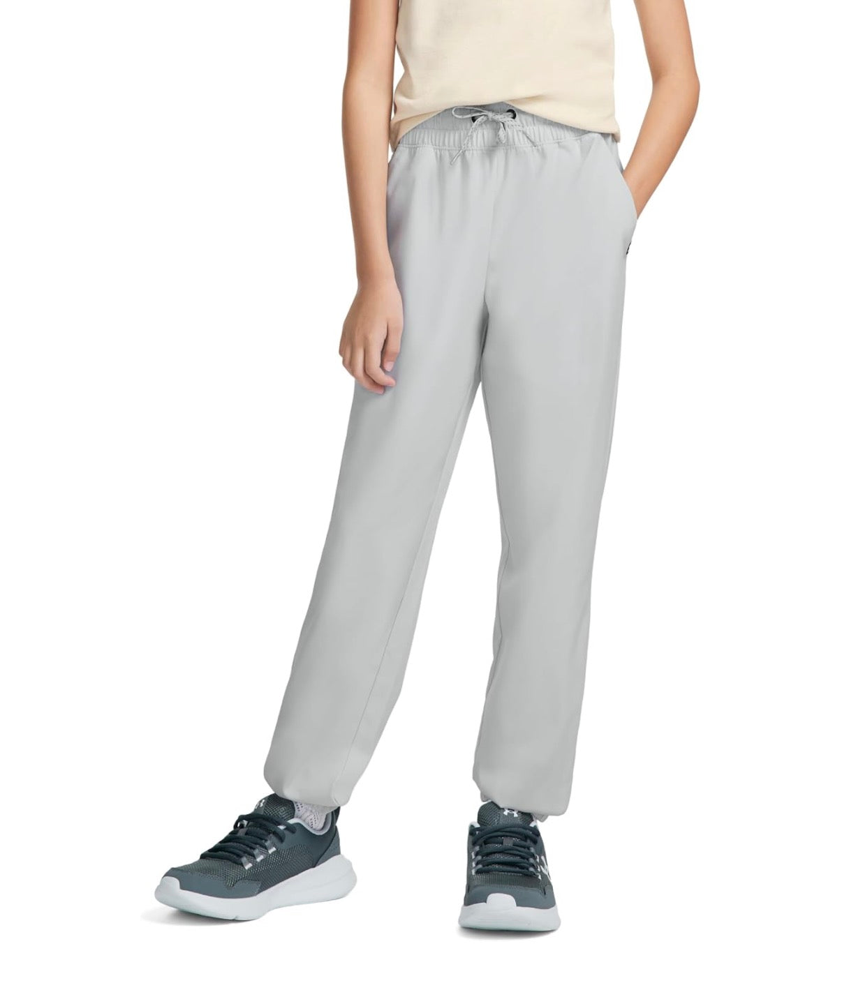 Under Armour Halo Gray Youth Girl Wind Jogger Pant - 01S