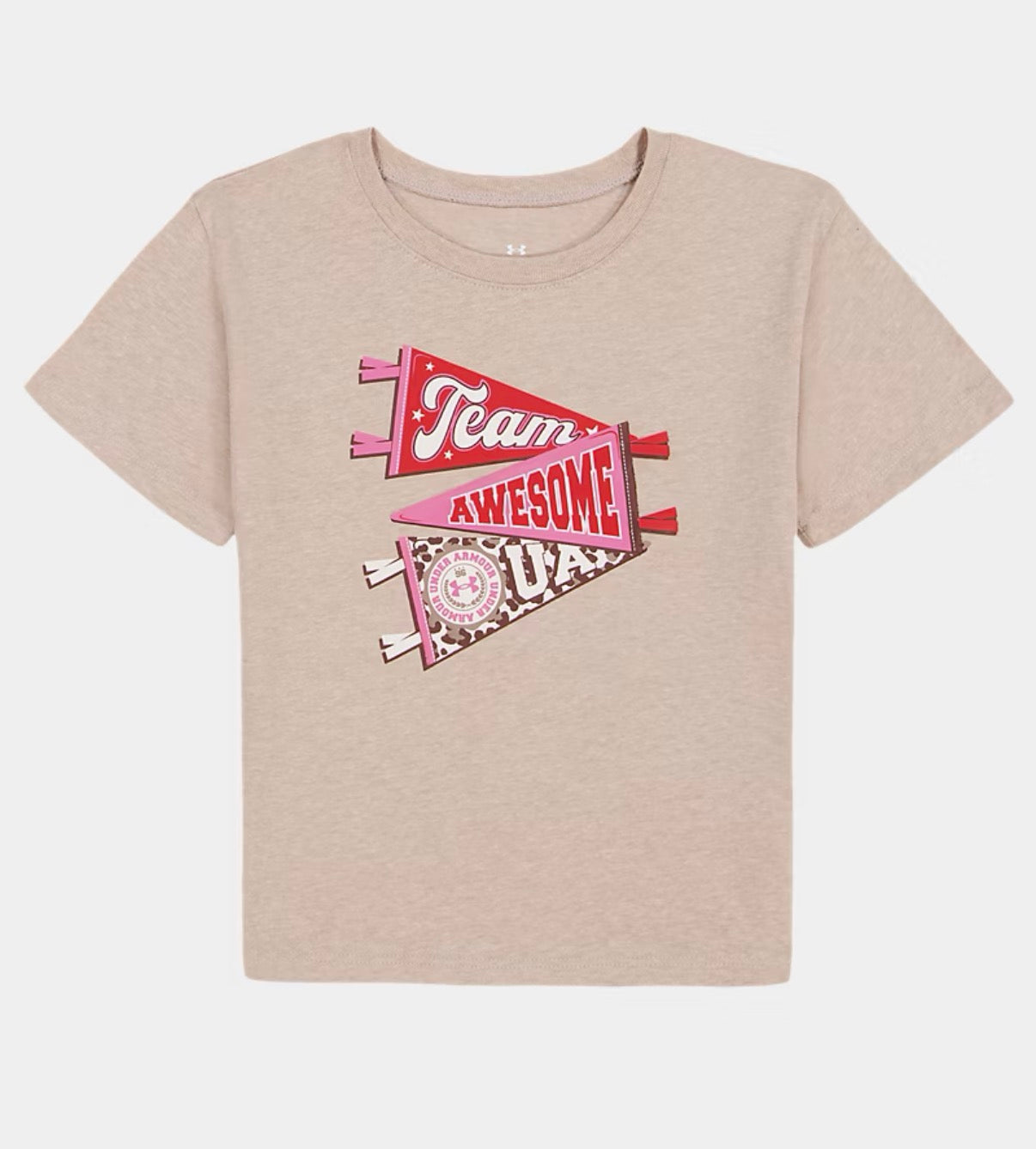 Under Armour Bashful Pink Heather & Anthem Red Flag Tee
