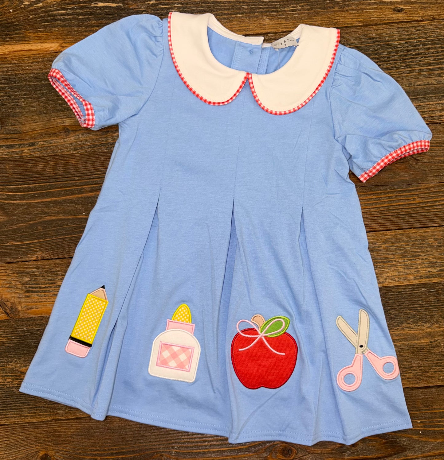 Blue Pencil + Apple Appliqué Dress