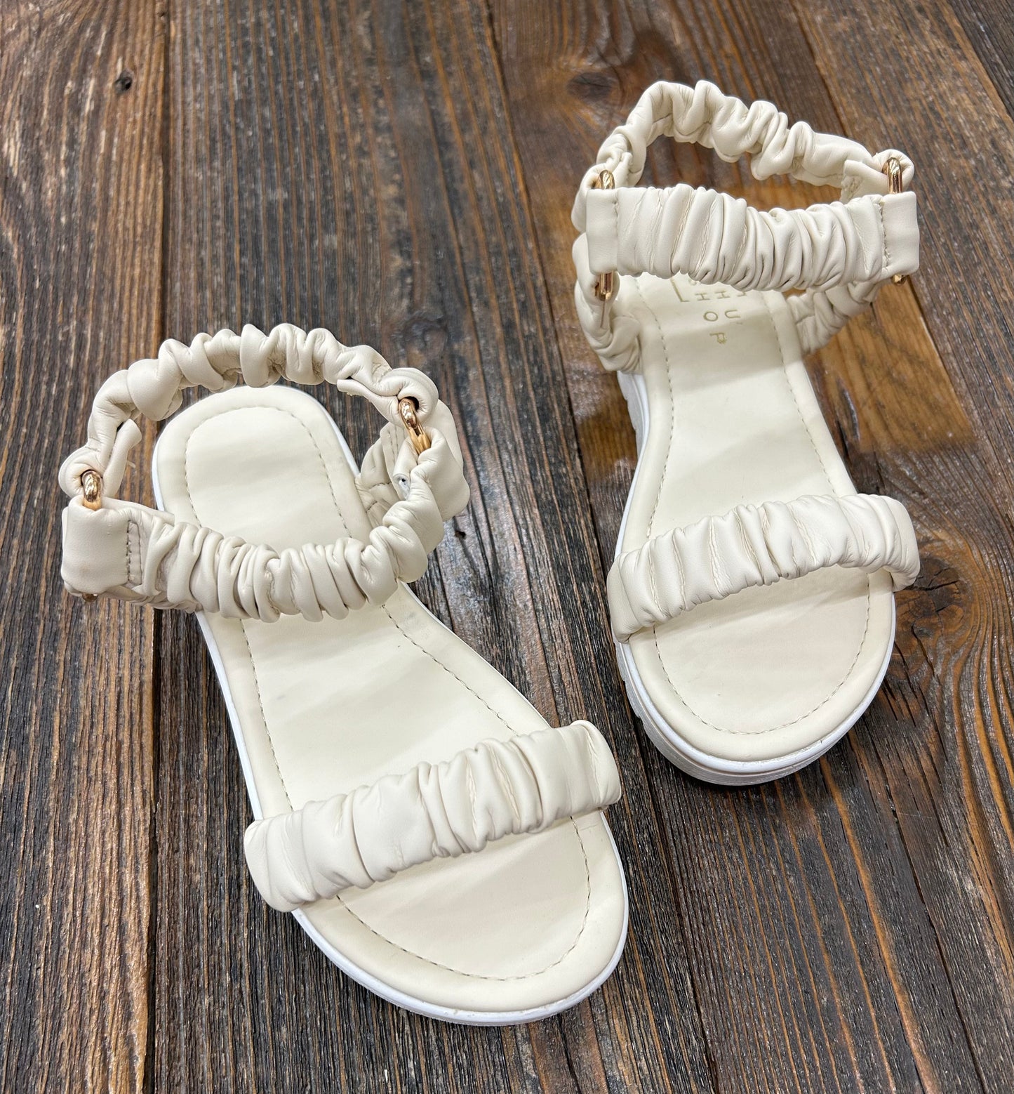ShuShop Bruna Bone Scrunchie Sandal