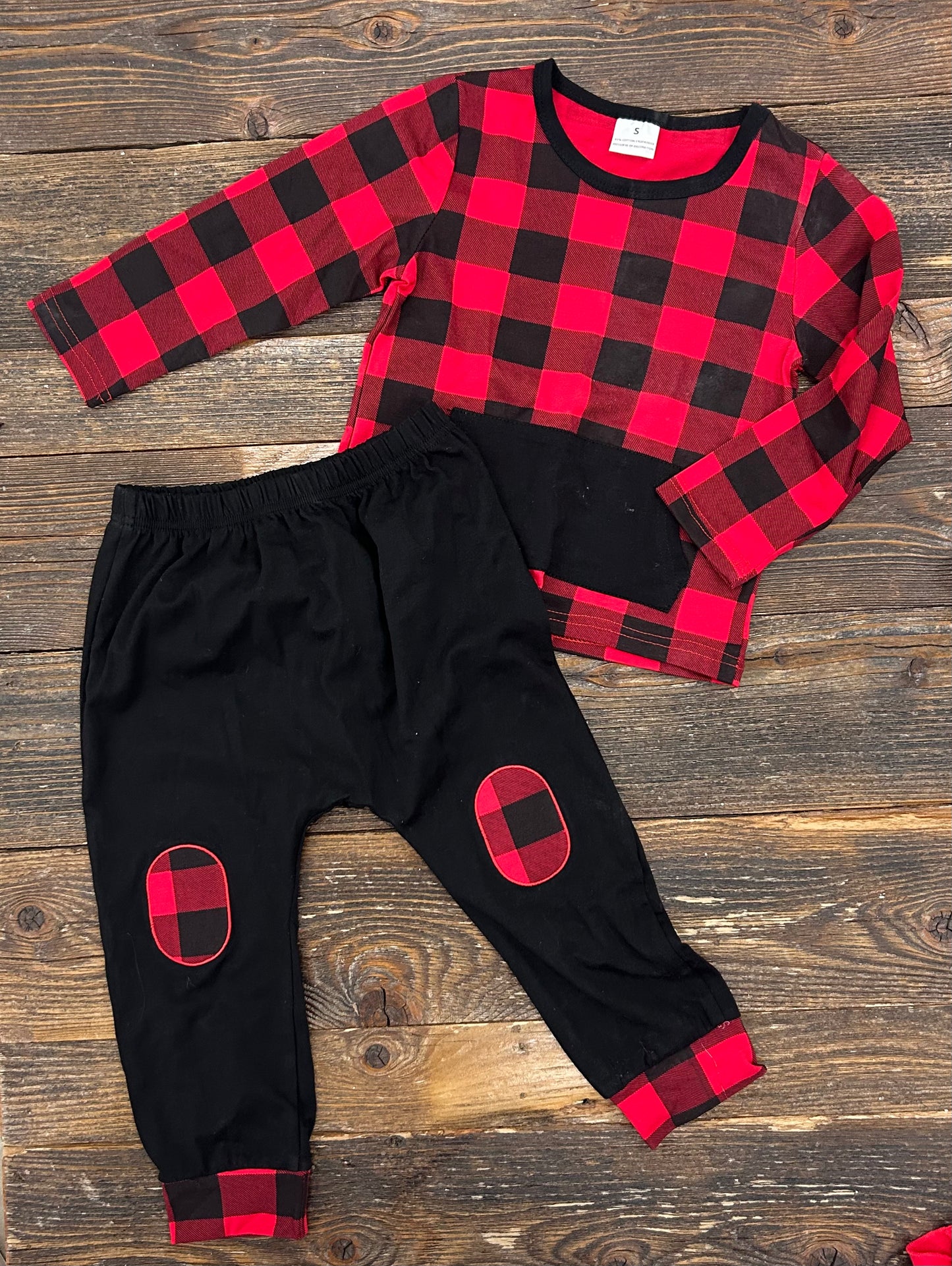 Red Plaid Pant Set
