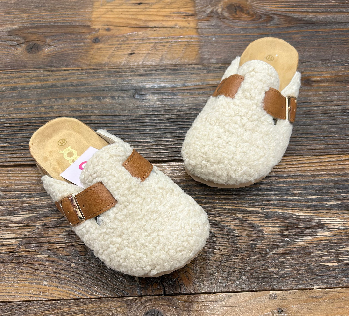 Josmo Beige Fur Potato Clog Slip On