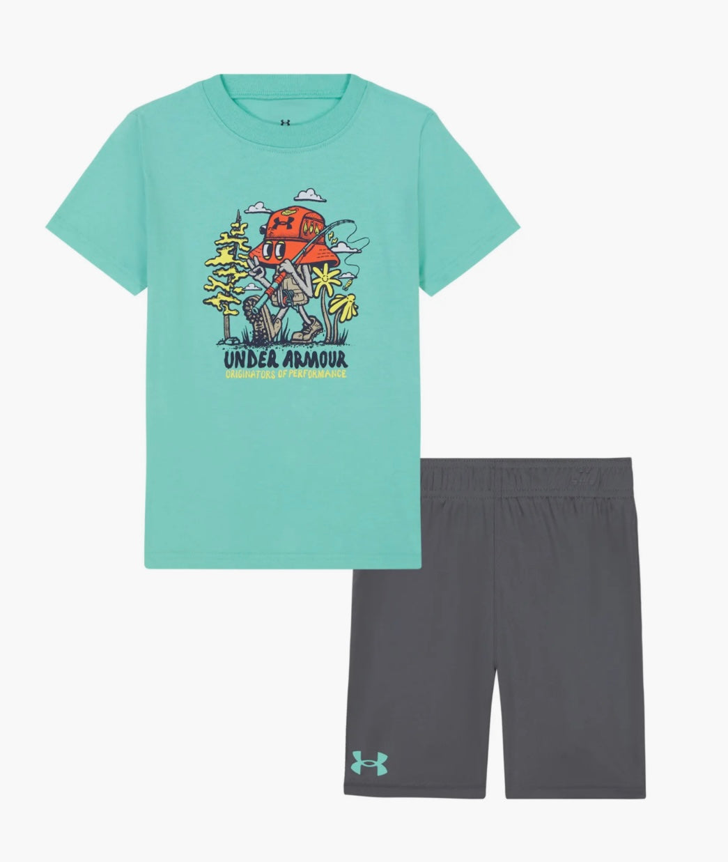 Under Armour Prism Green & Grey Fishing Explorer Short Set