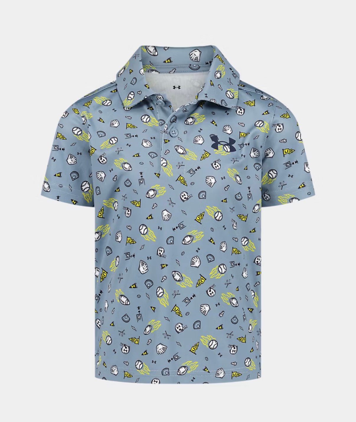 Under Armour Blue Wind Sport Print Polo
