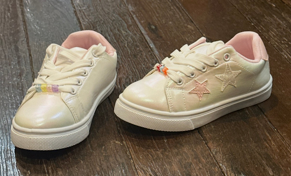Kensie White Beaded Sneaker
