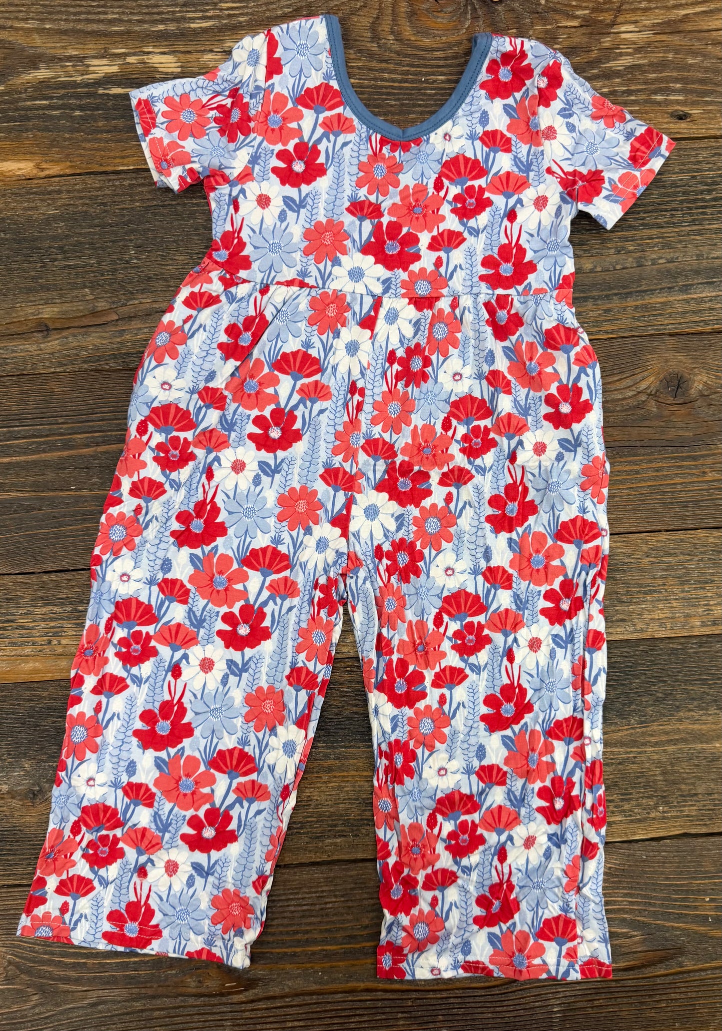 Blue Floral Jumpsuit