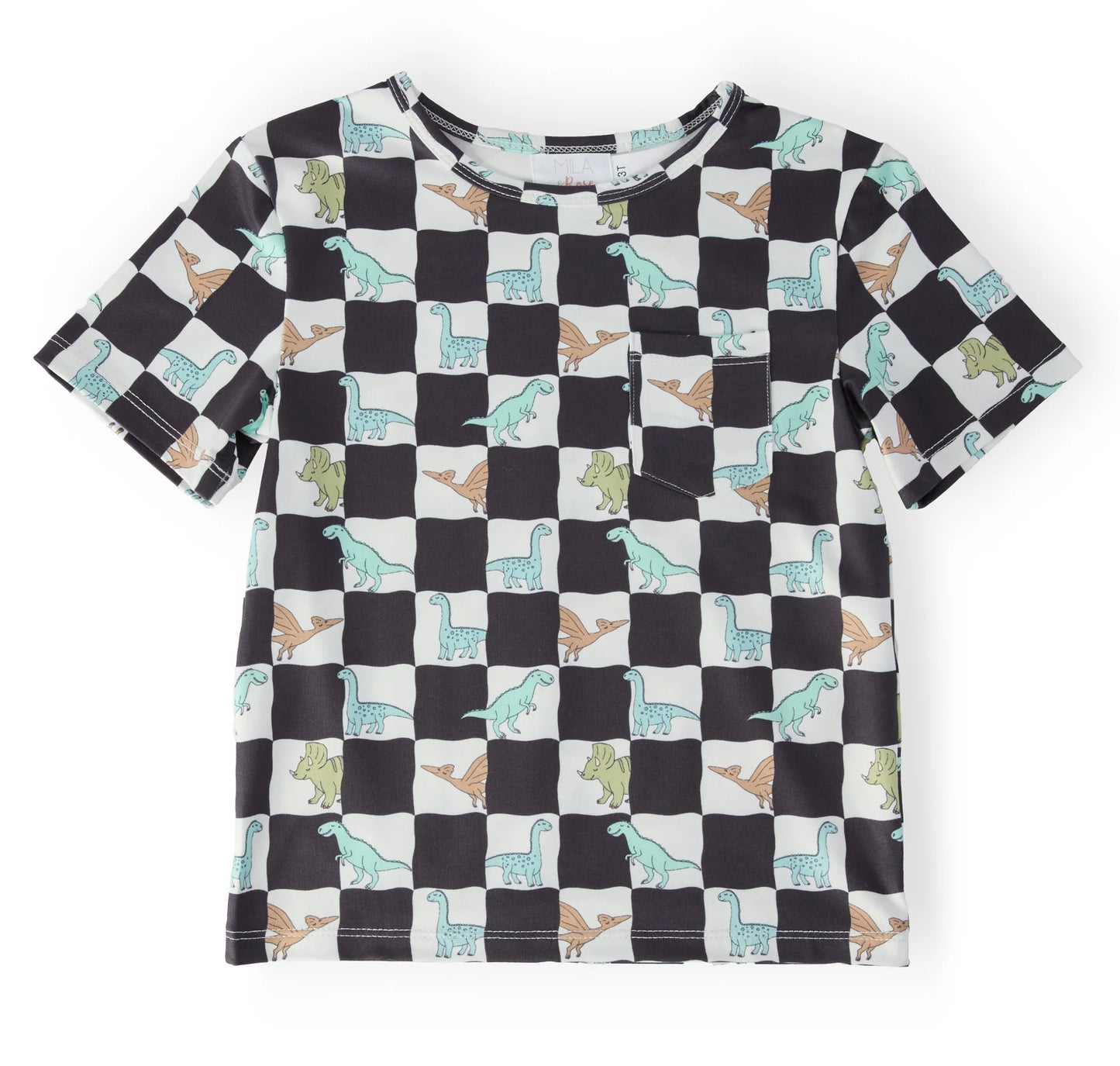 MR Dino Checkers Pocket Tee