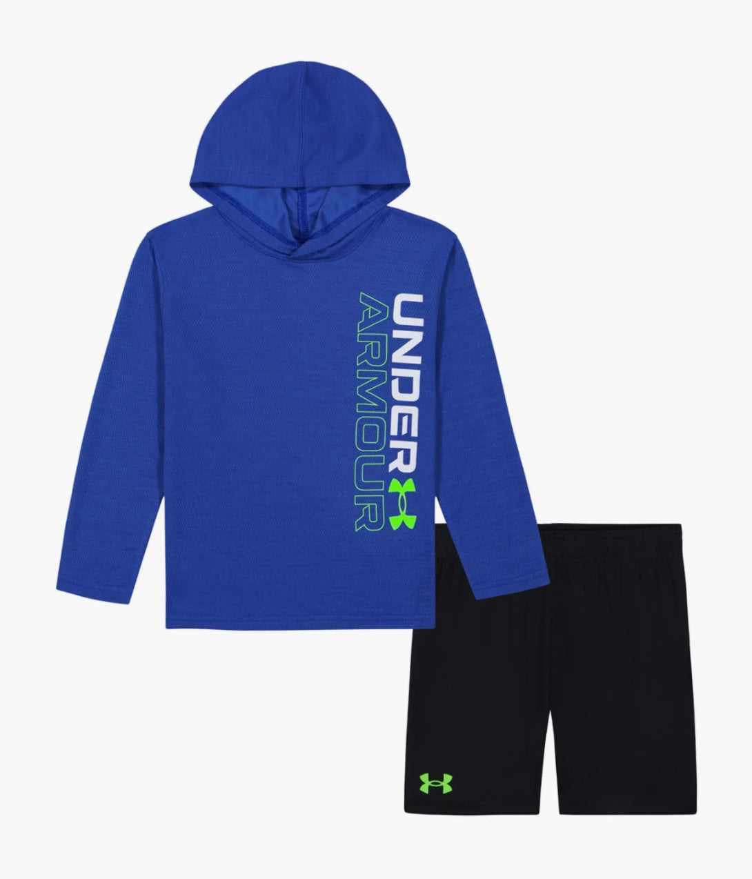 Under Armour Team Royal Logo Longsleeve Hoodie & Black Short Set
