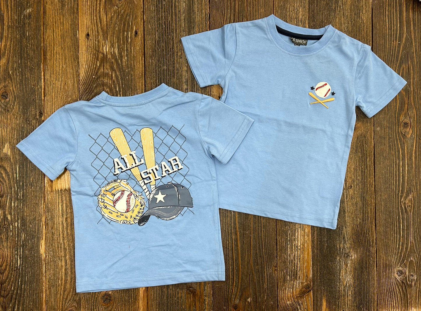 CR Sports Blue Embroidered Baseball All Star Tee