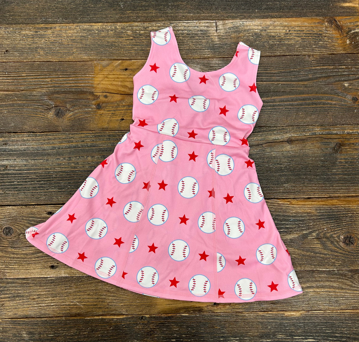 Pink Baseball Athletic Tank Dress
