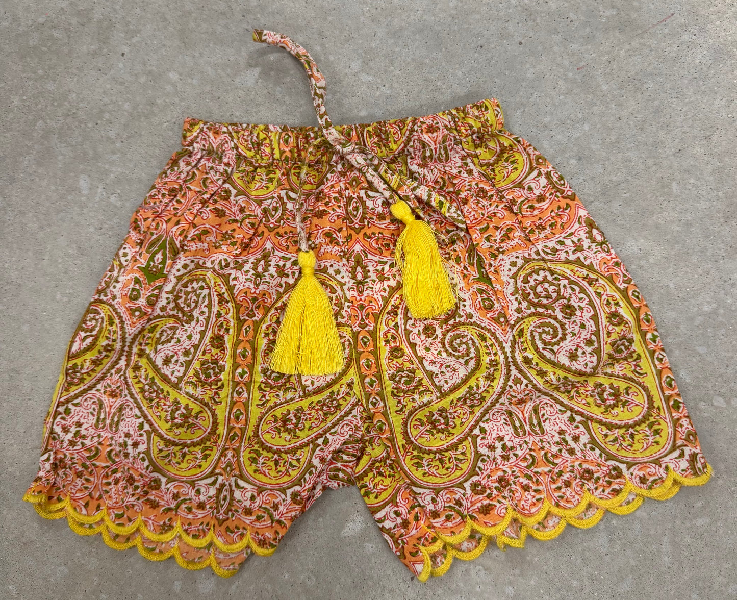 YB Yellow Paisley Shorts