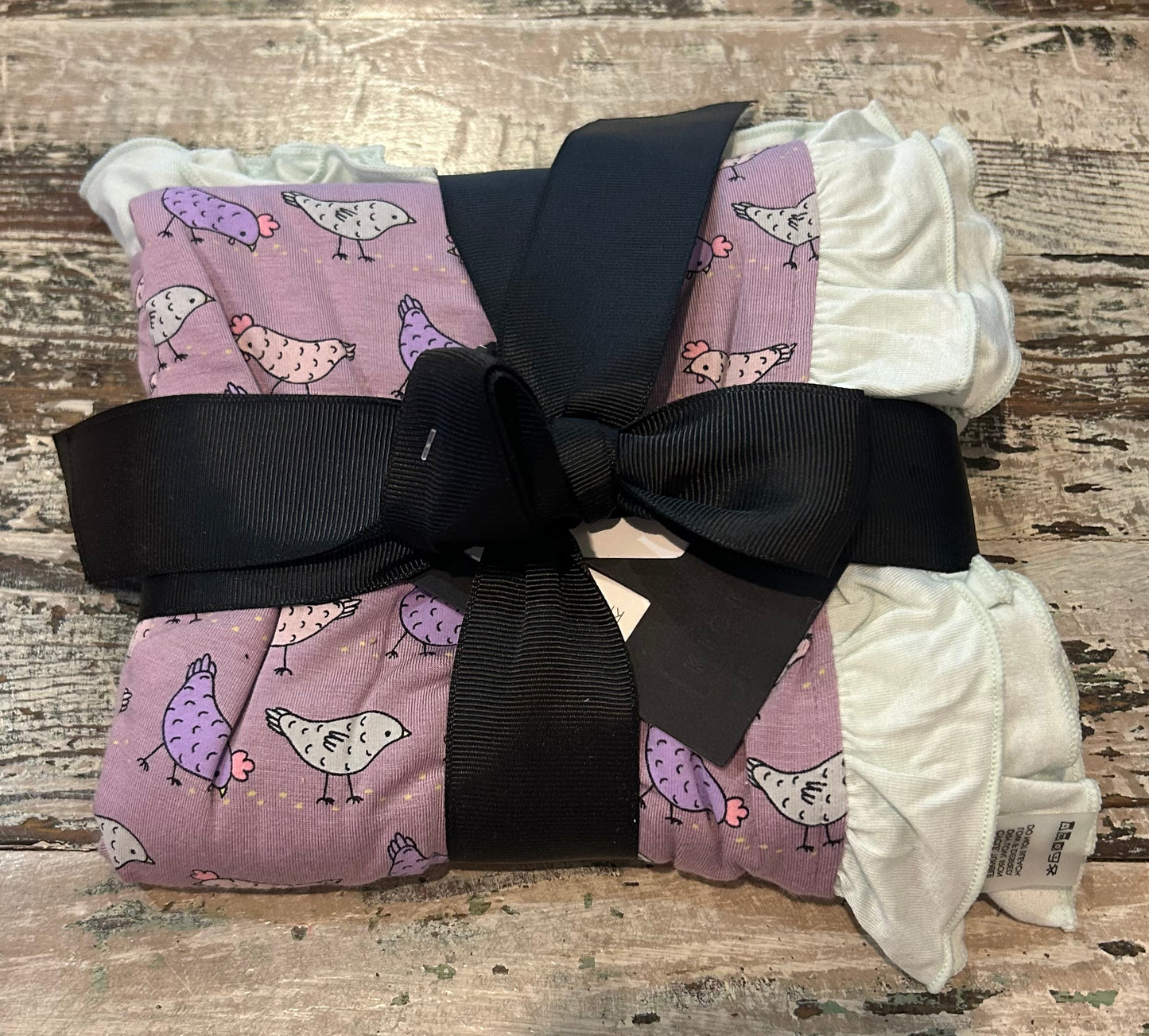 Kickee Lavender Chicken Stroller Blanket