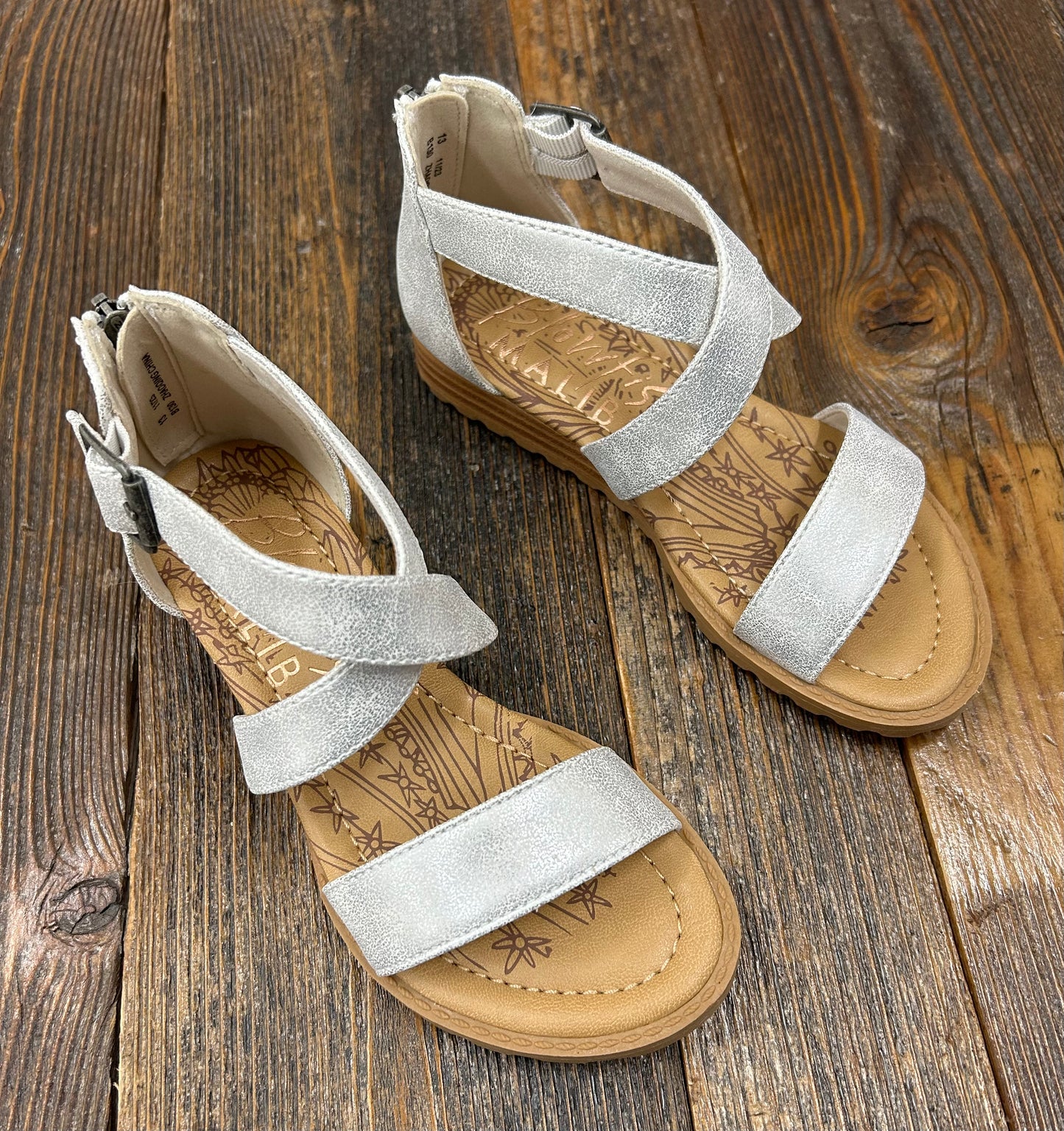 Blowfish Aida White Metallic Strappy Sandal