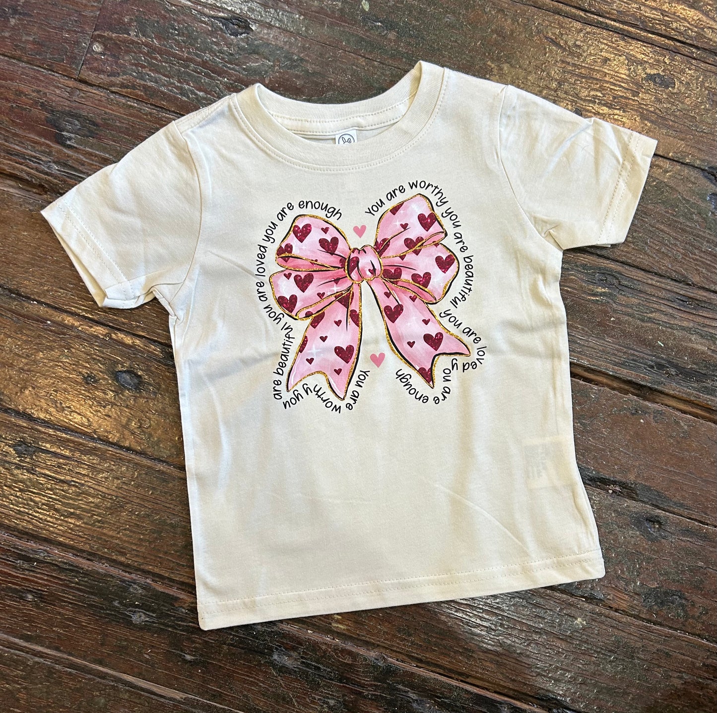 You Are Worthy Heart Bow Tee