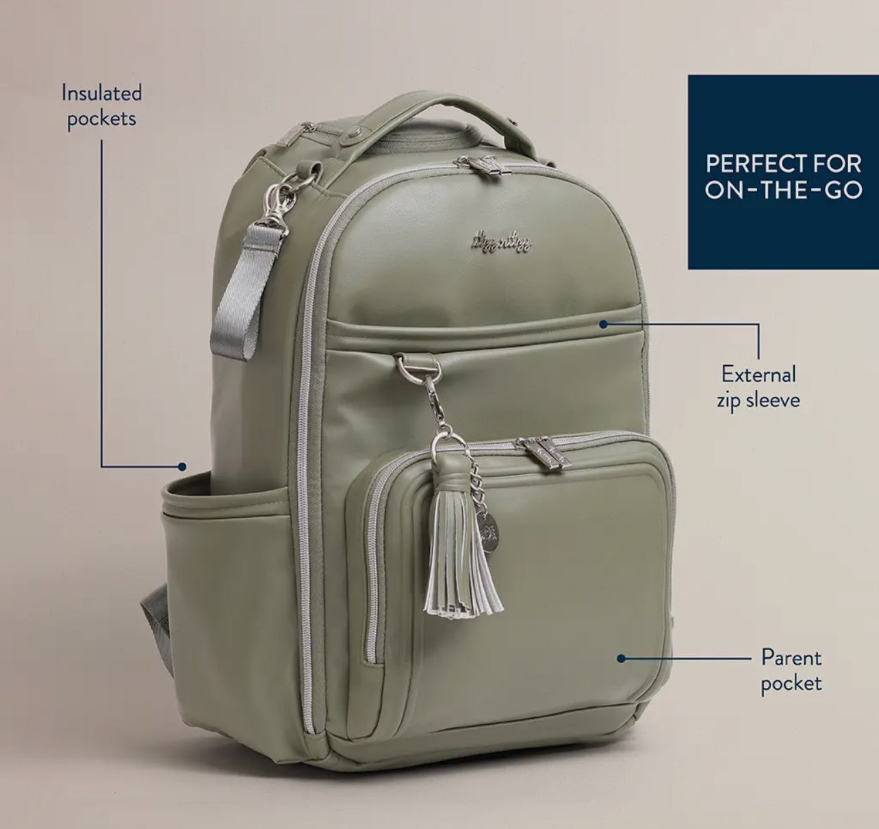 Itzy Ritzy Matcha Boss Plus Backpack Diaper Bag