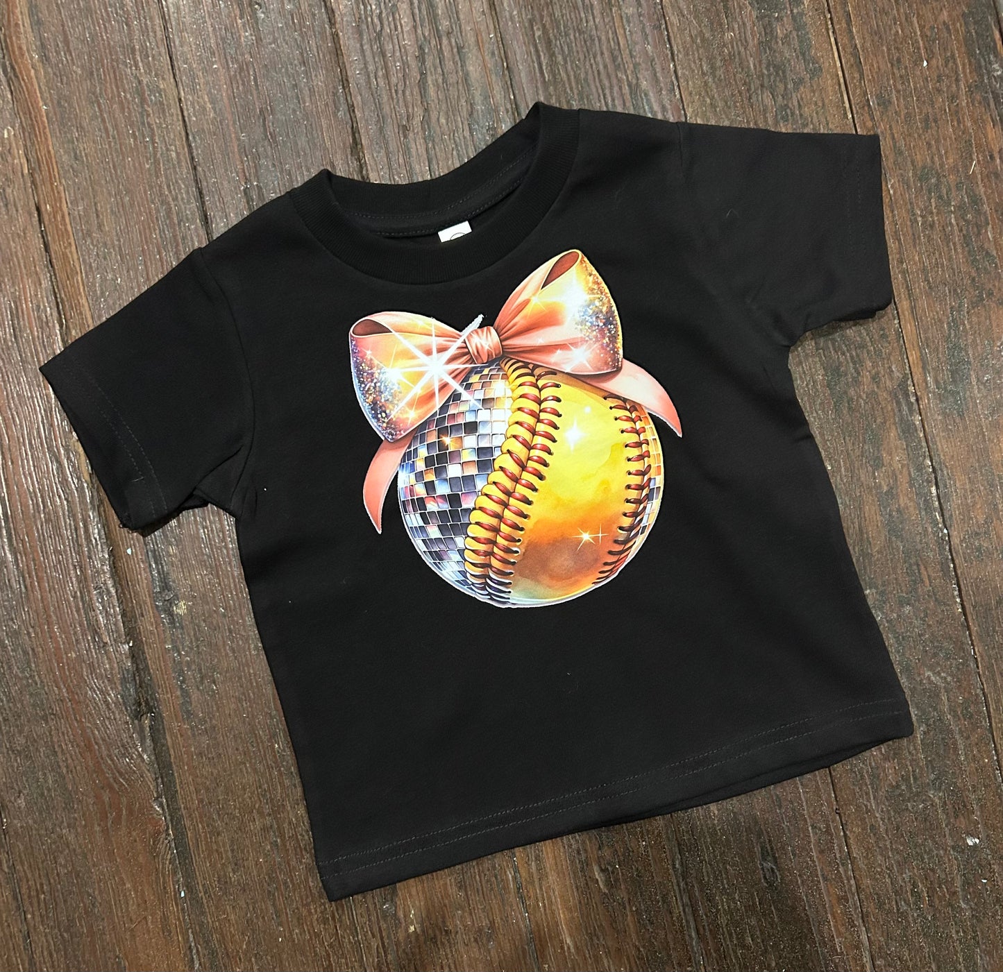 Disco Softball Bow Tee
