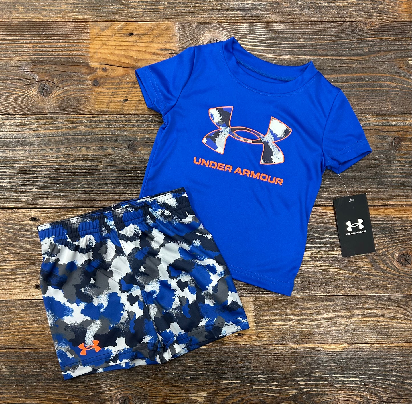 Under Armour Team Royal Logo Top & Camo Short Set
