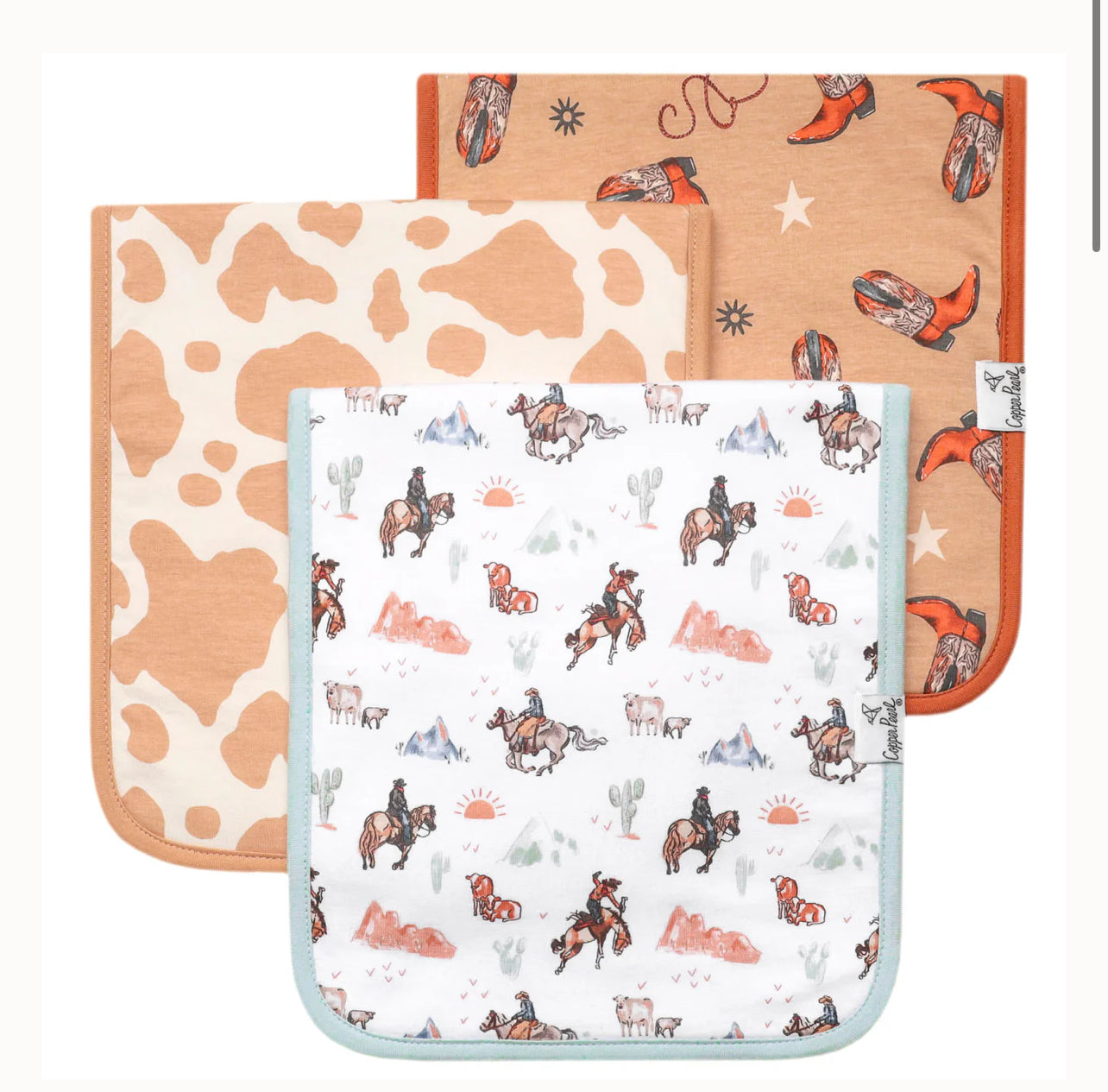 Copper Pearl Burp Cloths