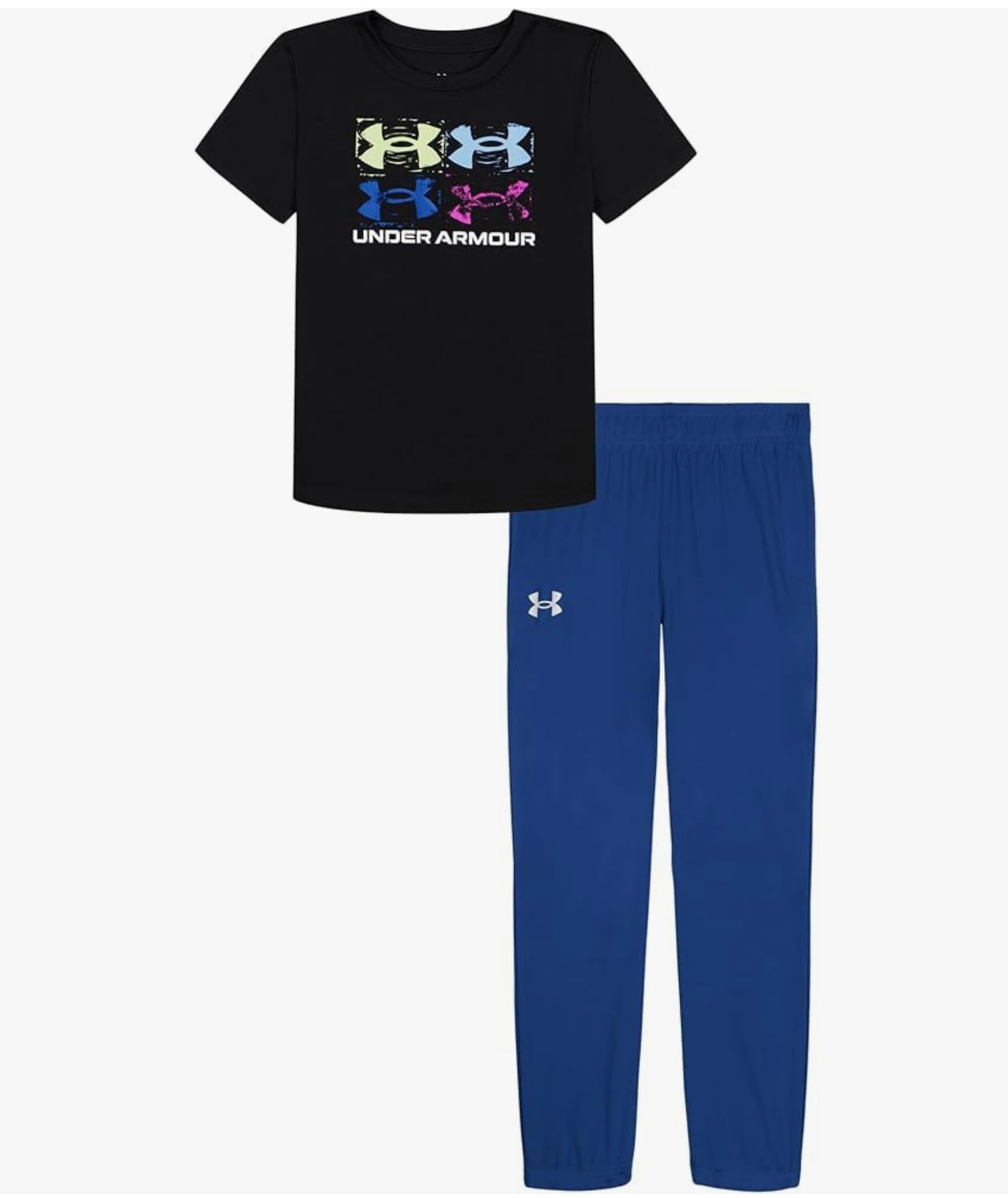 Under Armour Black Tech Short Sleeve & Blue Jogger Set