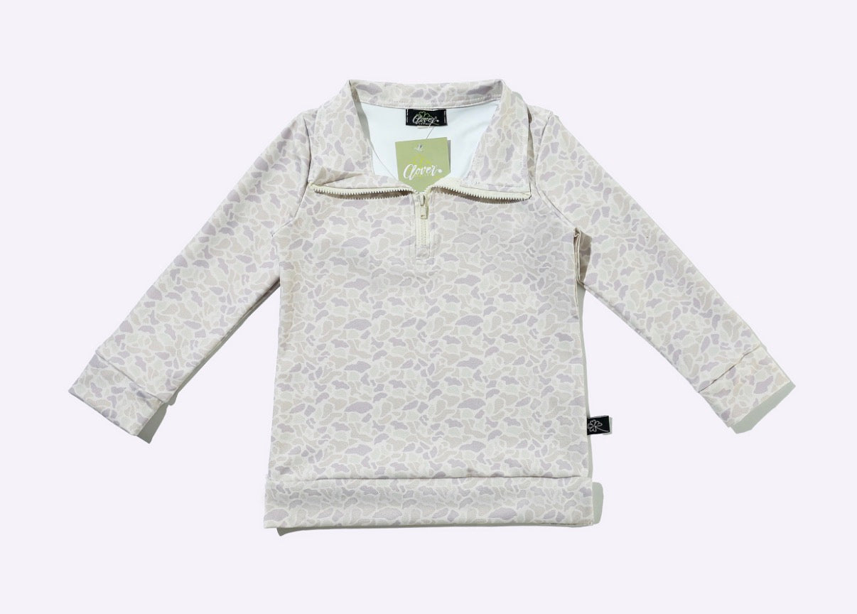 Cream Camo Quarter Zip