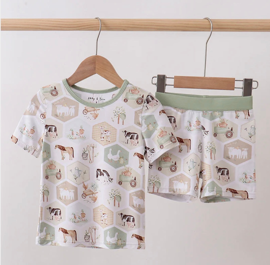 Farm Animal Bamboo PJ Set