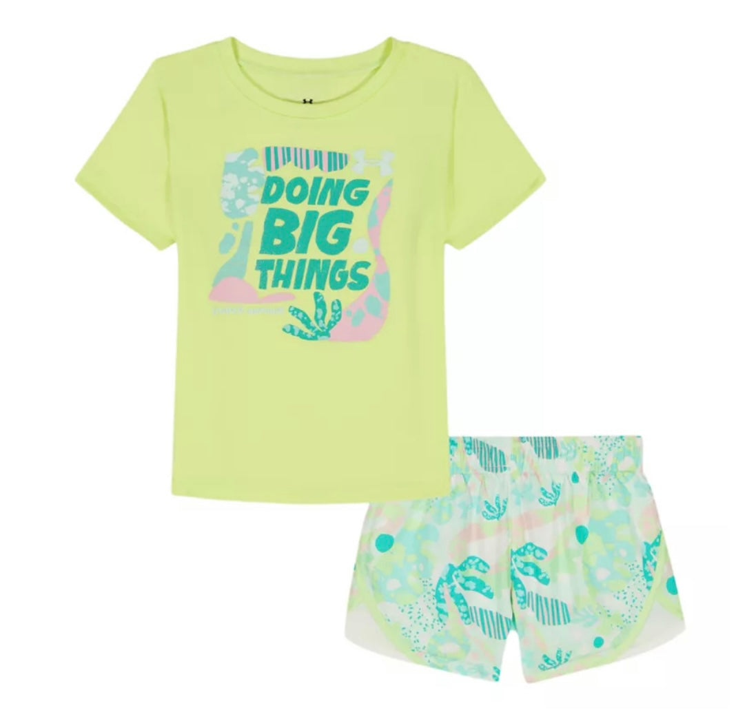 Under Armour Fade Green Doing Big Things Abstract Short Set