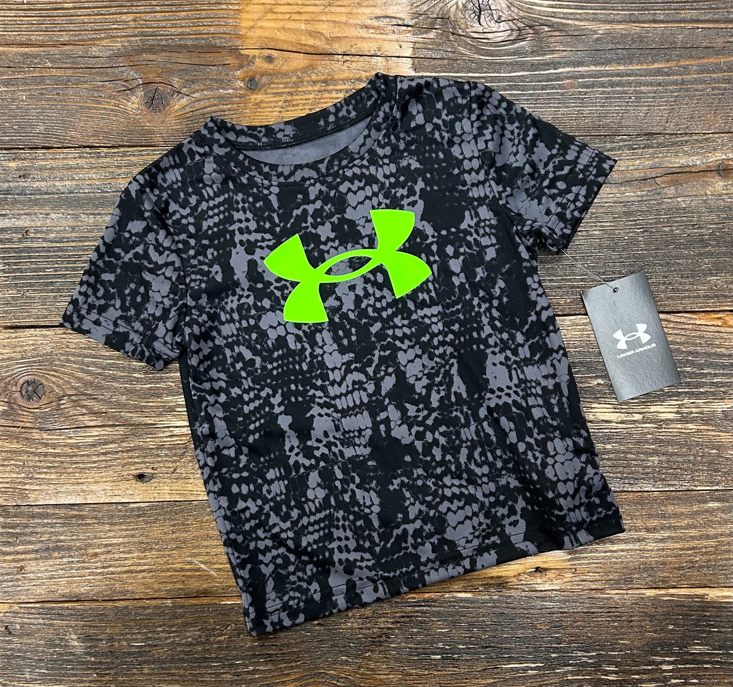 Under Armour Black Croc Camo Printed Logo Tech Tee