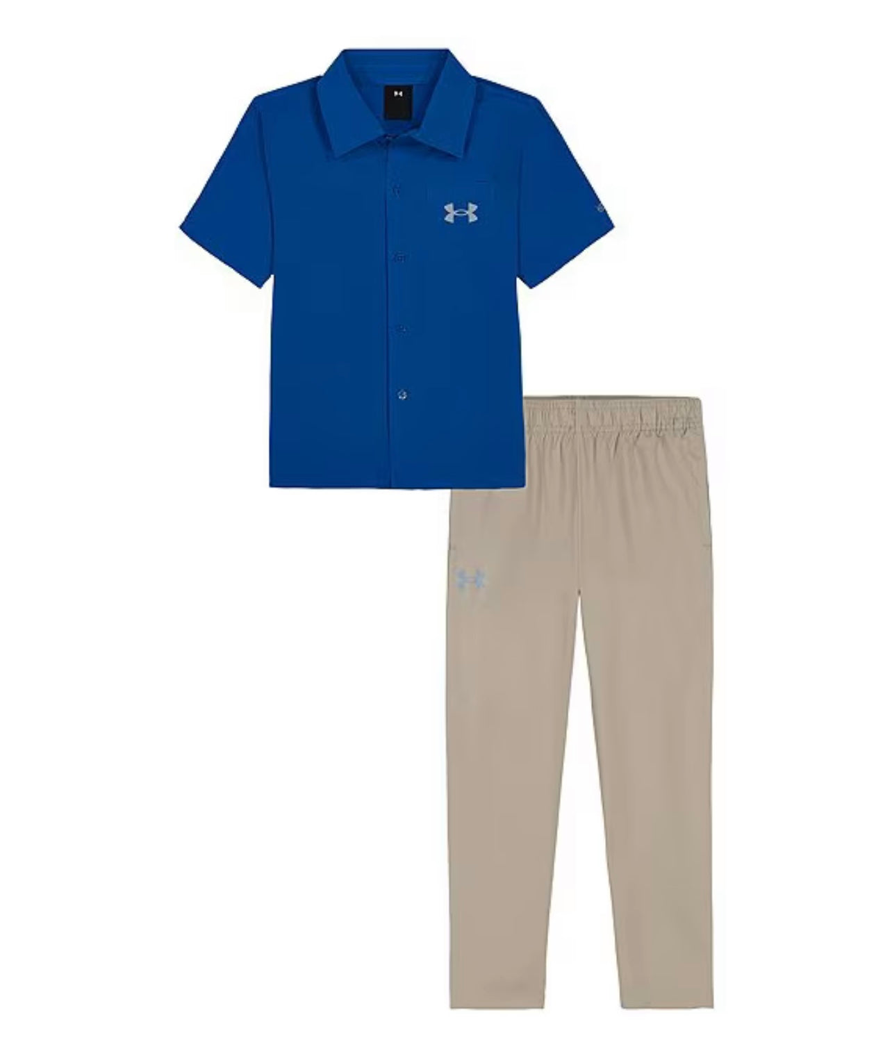 Under Armour Tech Blue Woven Shirt & Khaki Pant Set