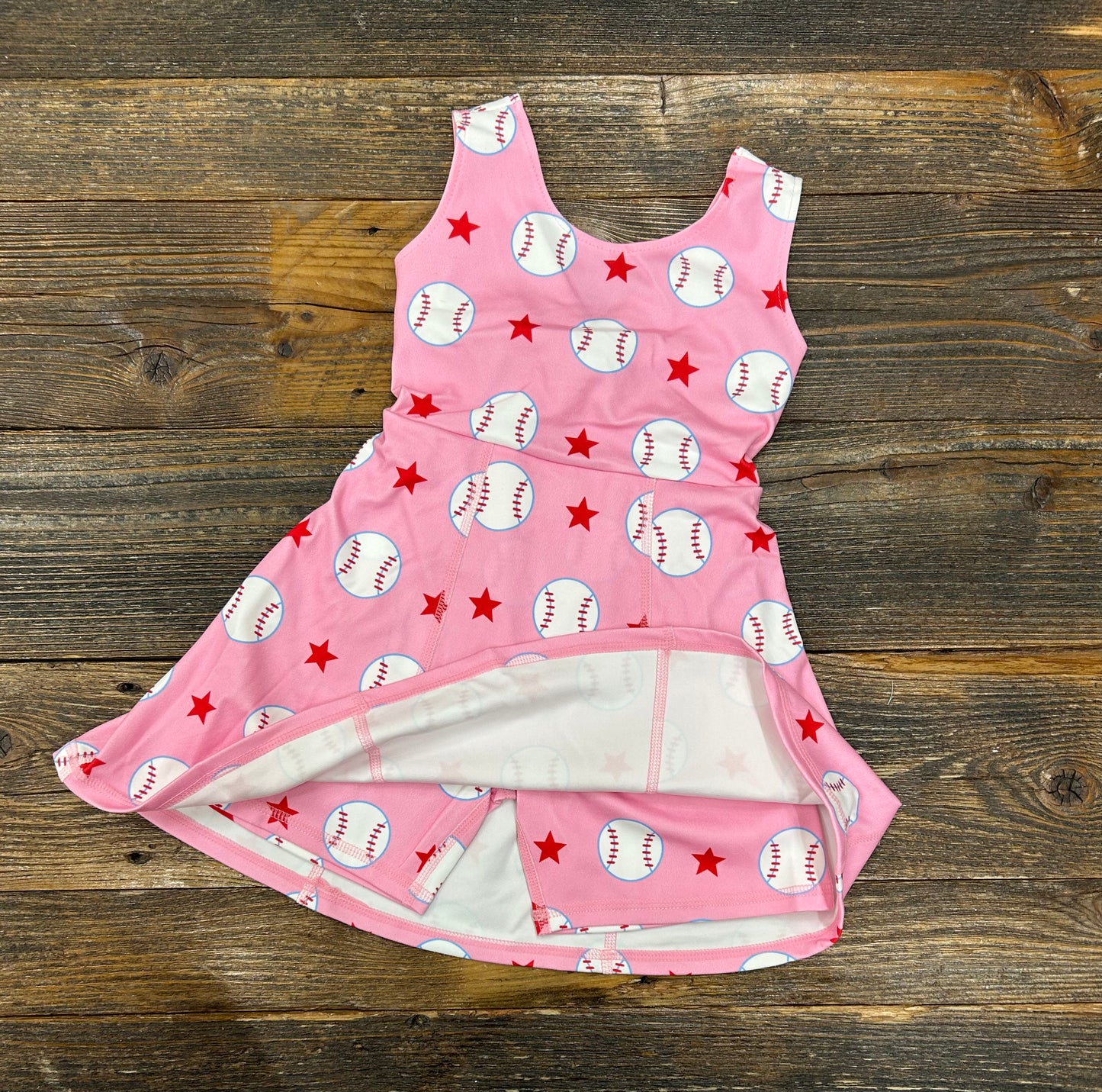 Pink Baseball Athletic Tank Dress